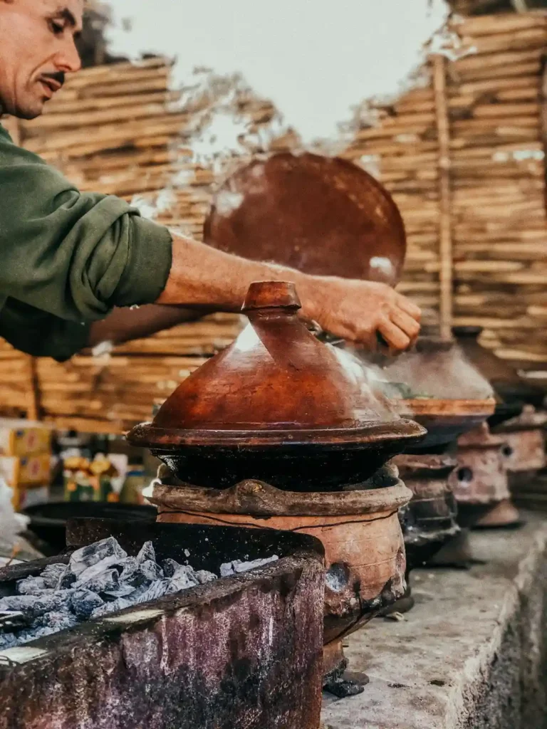 Traditional Moroccan meal served to riders during a Morocco MTB tour